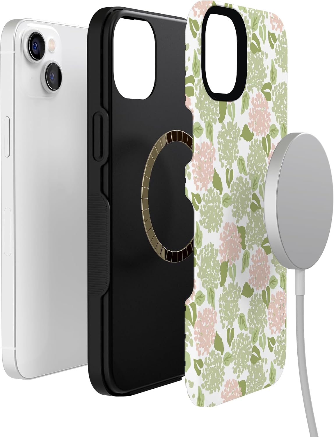 71j713iXwDL._AC_SL1500_ Casely iPhone 14 Plus Case | Hydrangea Haze | Floral Garden | Bold Protective Design | Compatible with MagSafe