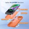 Miracase Magnetic for iPhone 14 Case, [Soft Anti-Scratch Microfiber Lining], Compatible with MagSafe, Liquid Silicone Case Shockproof Drop Protection Phone Case for 14, Orange
