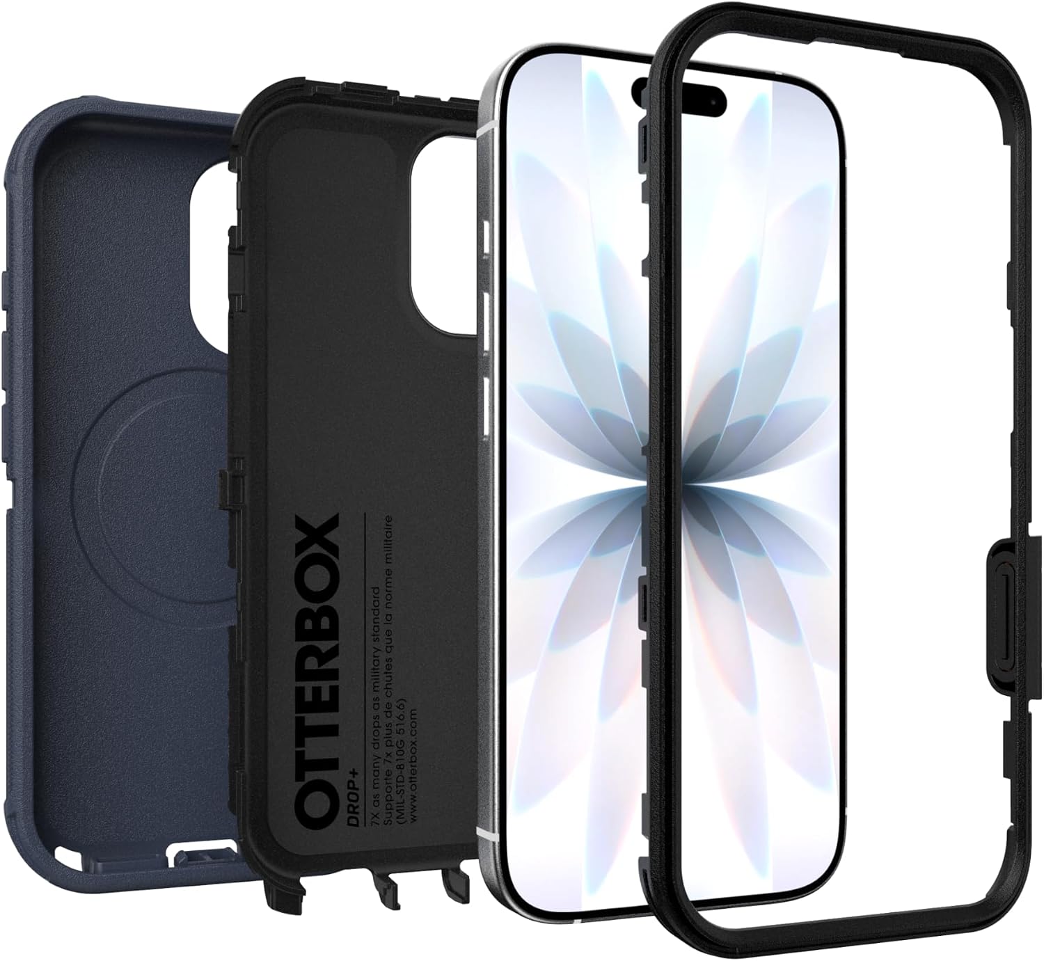 71jP9JiJKJL._AC_SL1500_ OtterBox iPhone 17 (Only) - Defender Series Case - Vintage Indigo Dream (Blue & Black) - Snaps on MagSafe - Tough - Rugged & Durable