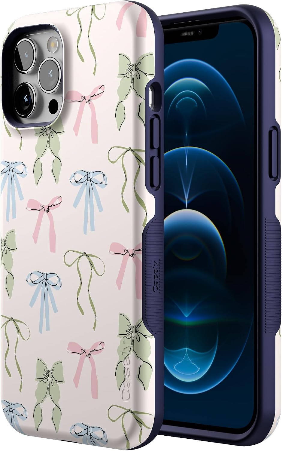 71jQANf4K1L._AC_SL1500_ Casely iPhone 12 Pro Max Case | Whimsy Girlie | Pastel Bows | Bold Protective Design | Compatible with MagSafe