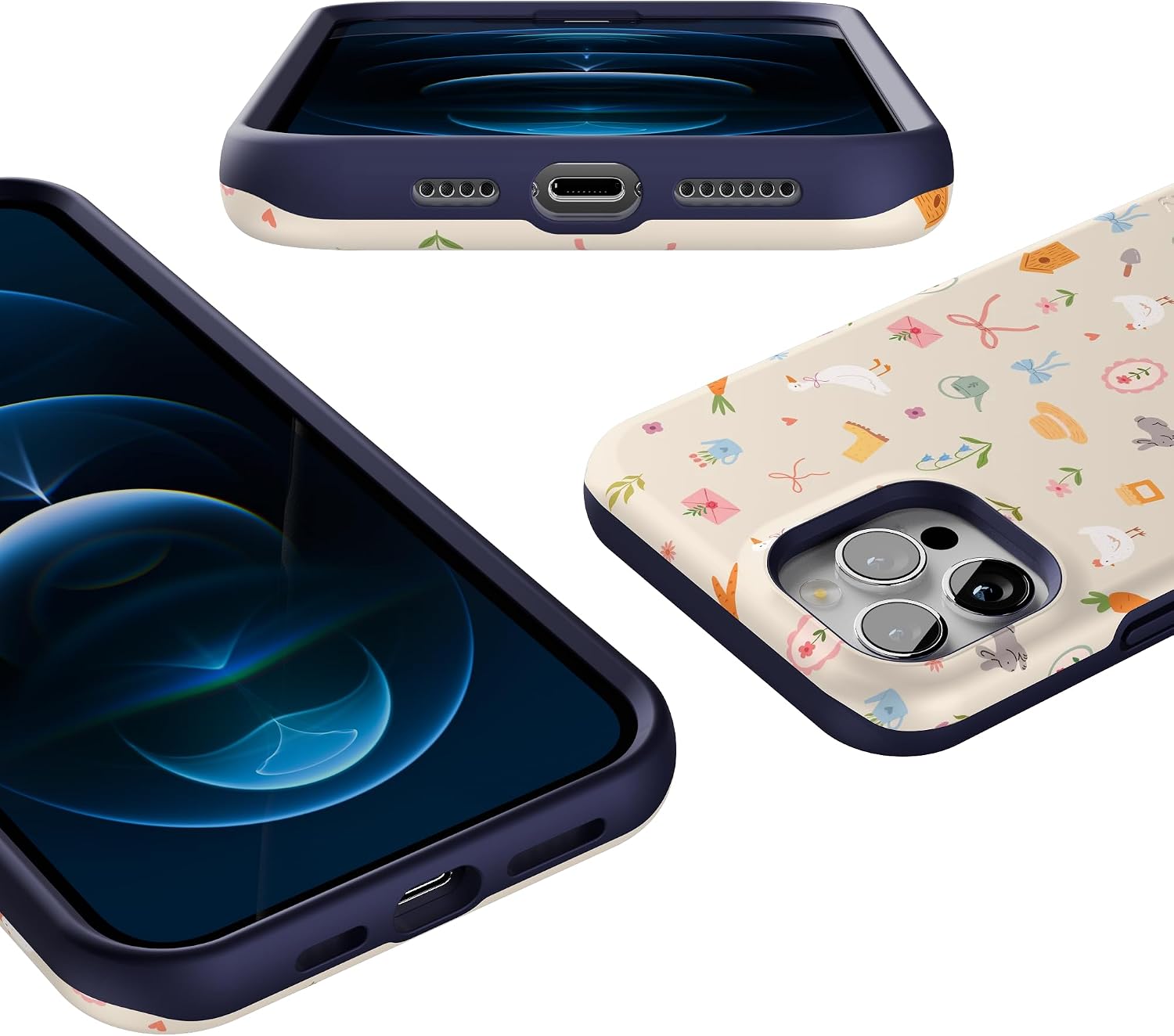 71jTWnkeK0L._AC_SL1500_ Casely iPhone 12 Pro Max Case | Hoppy Garden | Spring Things | Bold Protective Design | Compatible with MagSafe