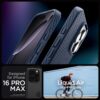 Spigen Liquid Air Designed for iPhone 16 Pro Max Case [NOT Compatible with MagSafe], [Military-Grade Protection] - Navy Blue