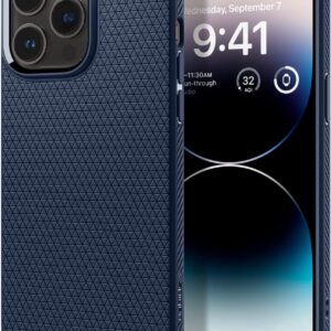 Spigen Liquid Air Designed for iPhone 14 Pro Case (2022) [Military-Grade Protection] - Navy Blue