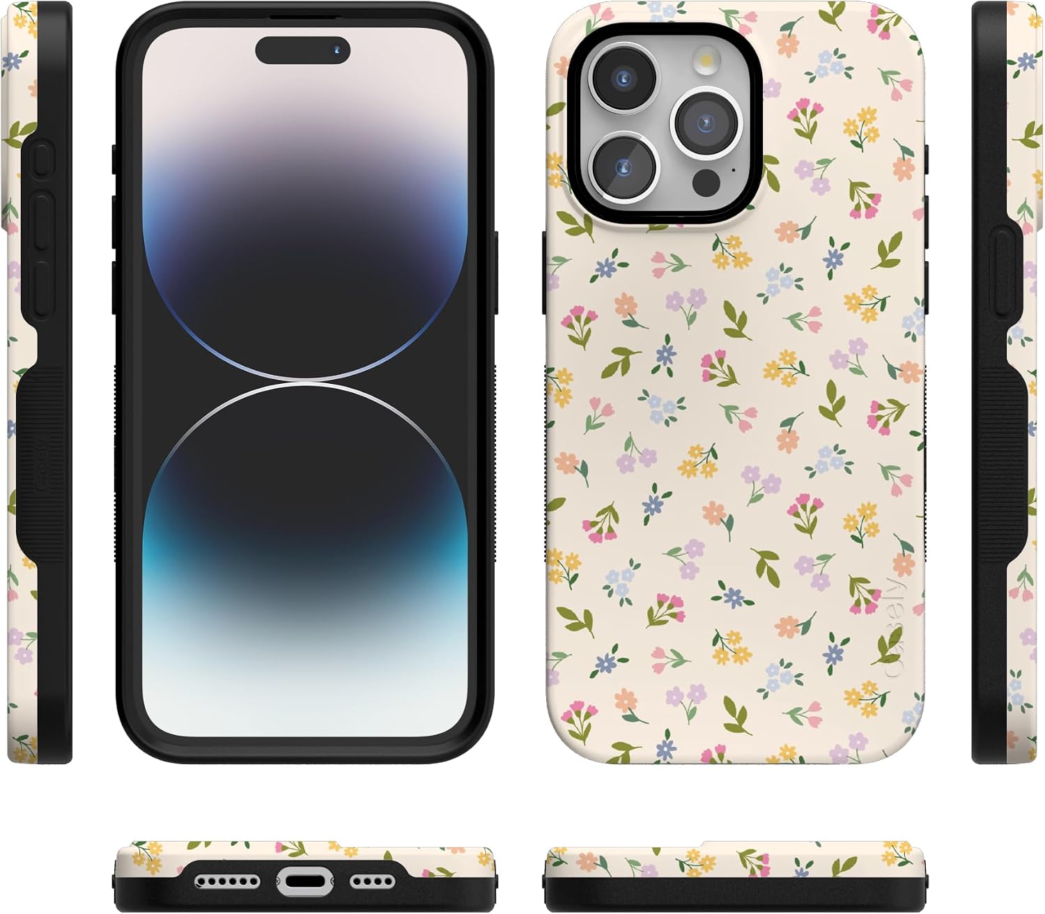 71jf9uoDFEL._AC_SL1500_ Casely iPhone 15 Pro Case | Ditsy Floral | Tiny Flowers | Bold Protective Design | Compatible with MagSafe