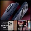Spigen Liquid Air Designed for iPhone 15 Pro Max Case (2023) [Military-Grade Protection] - Navy Blue