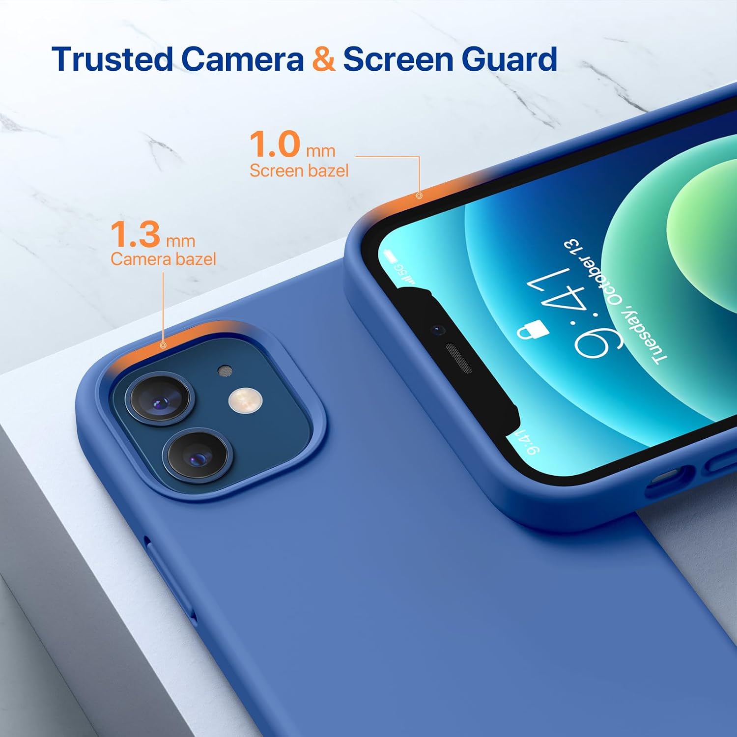 71kIKJA4f6L._AC_SL1500_ Miracase Compatible with iPhone 12 Case and iPhone 12 Pro Case, Liquid Silicone Gel Rubber Full Body Protection Shockproof Drop Protection Phone Case for iPhone 12/12 Pro 6.1 inch, Sky Blue