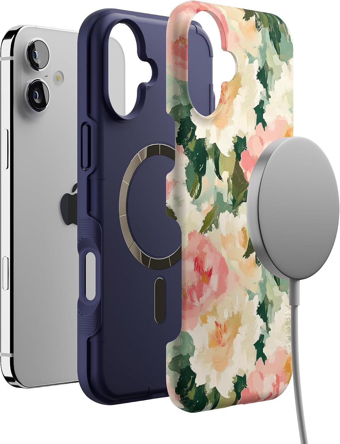 71kRmzNsQ9L._AC_SL1500_ Casely iPhone 16 Plus Case | The Garden Room | Painted Petals | Bold Protective Design | Compatible with MagSafe