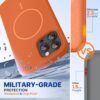 Miracase Magnetic for iPhone 13 Pro Max Case, [Soft Anti-Scratch Microfiber Lining], Compatible with MagSafe, Liquid Silicone Shockproof Drop Protection Phone Case for 13 Pro Max, Orange