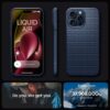 Spigen Liquid Air Designed for iPhone 15 Pro Case (2023) [Military-Grade Protection] - Navy Blue