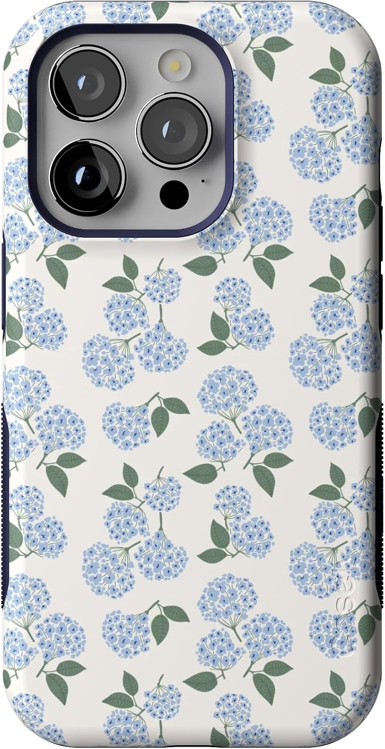 71lRSkY2uQL._AC_SL1500_ Casely iPhone 14 Pro Case | Nantucket Cottage | Blue Hydrangea | Bold Protective Design | Compatible with MagSafe