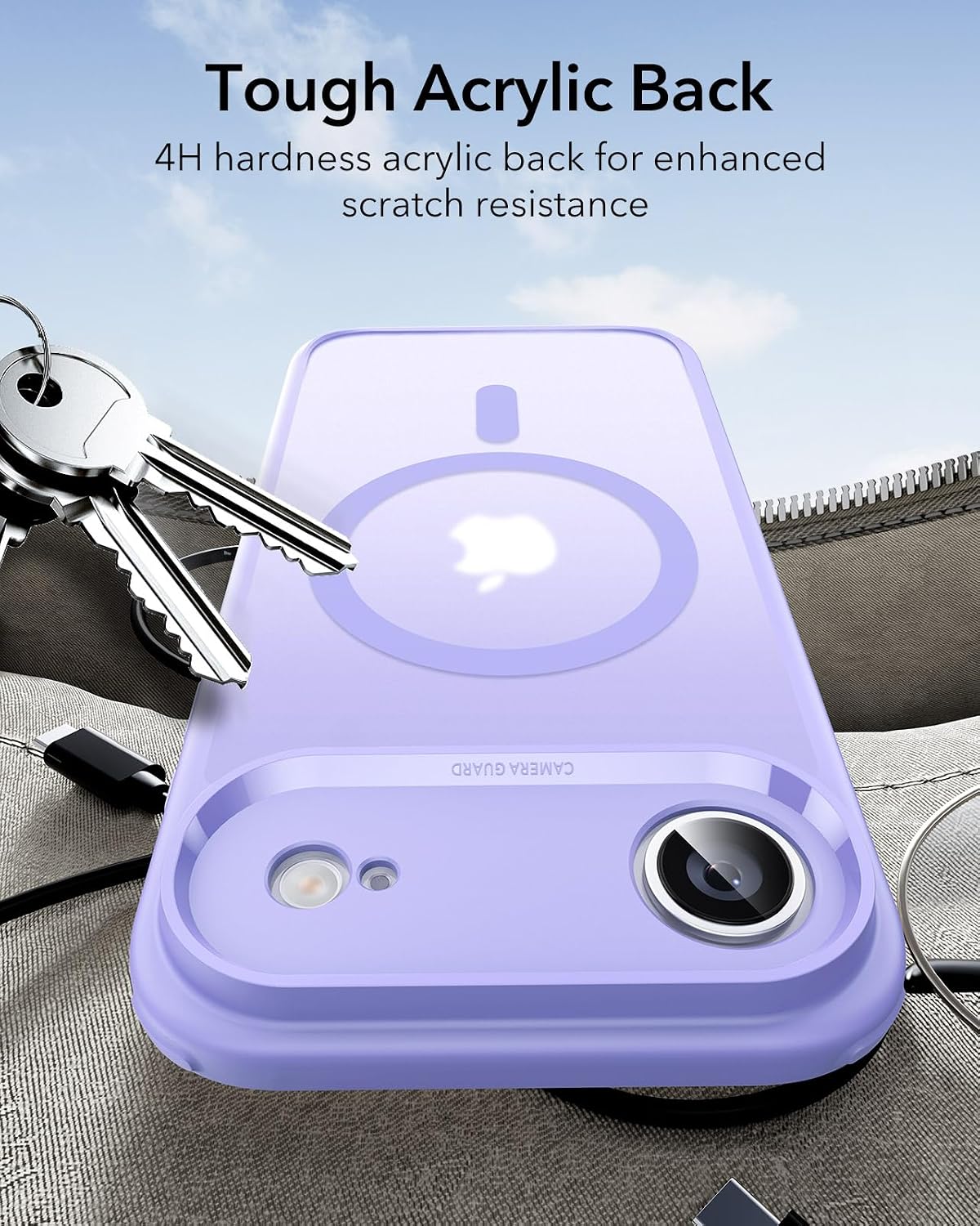 ESR for iPhone Air Case, Camera Control Cover, Compatible with MagSafe, Shockproof Military-Grade Protection, Magnetic Phone Case for iPhone Air, Classic Hybrid Case, Frosted Purple