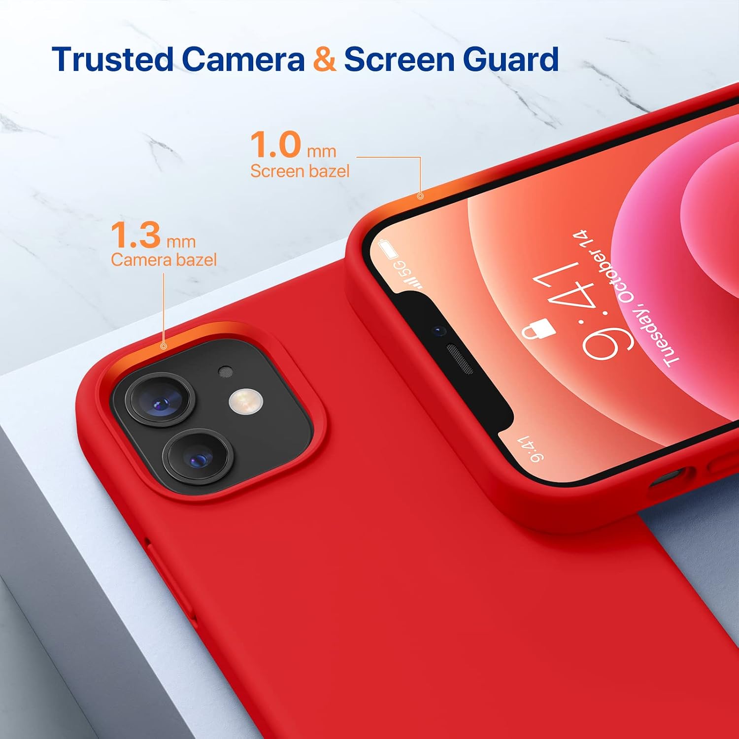 71lkMaiUDL._AC_SL1500_ Miracase Compatible with iPhone 12 Case and iPhone 12 Pro Case, Liquid Silicone Gel Rubber Full Body Protection Shockproof Drop Protection Phone Case for iPhone 12/12 Pro 6.1 inch, Red