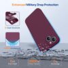 Miracase Designed for iPhone 14 Case,[Upgraded Enhanced Camera Protection],Shockproof Liquid Silicone Case with Microfiber Lining, 6.1 inch, Wine Red