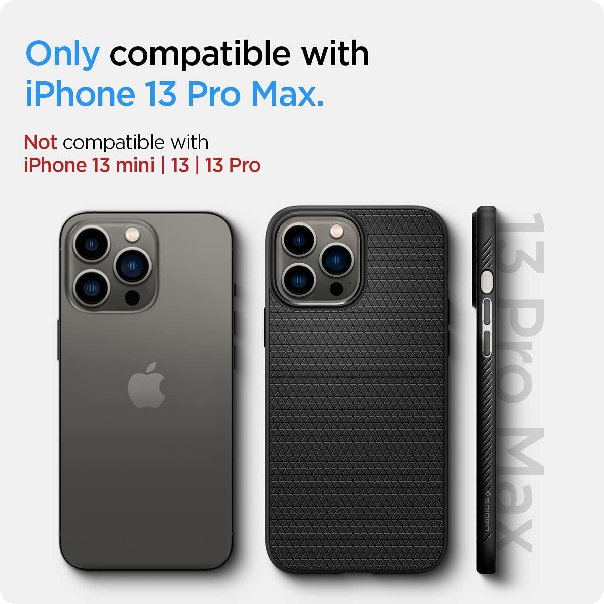 71m7cD12nQL._AC_SL1200_ Spigen Liquid Air Designed for iPhone 13 Pro Max Case (2021) - Matte Black