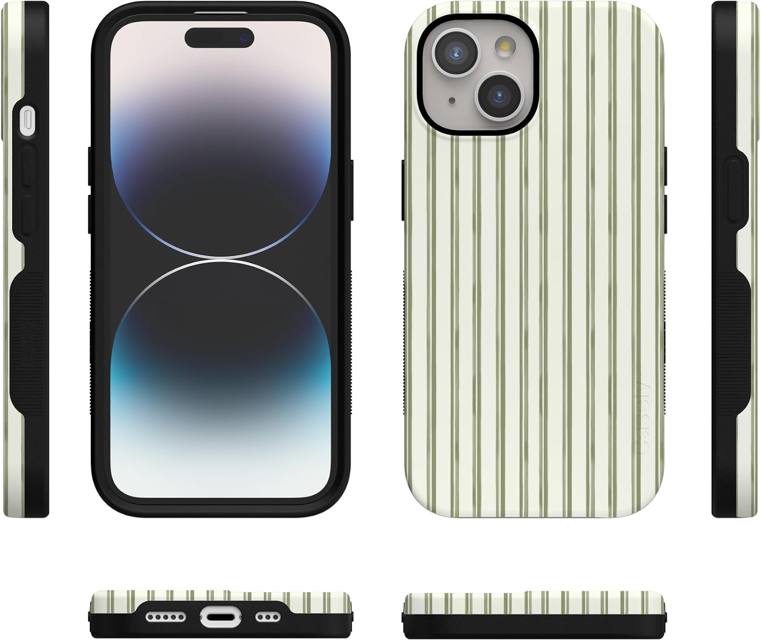 71mB7ipc8JL._AC_SL1500_ Casely iPhone 15 Case | Linen Stripe | The Boyfriend Collection | Bold Protective Design | Compatible with MagSafe