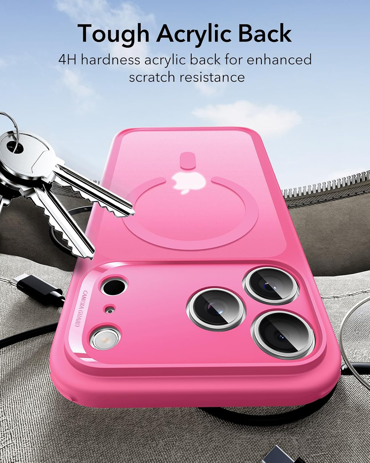 71mwBGFjEDL._AC_SL1500_ ESR for iPhone 17 Pro Case, Camera Control Cover, Compatible with MagSafe, Shockproof Military-Grade Protection, Magnetic Phone Case for iPhone 17 Pro, Classic Hybrid Case, Frosted Pink