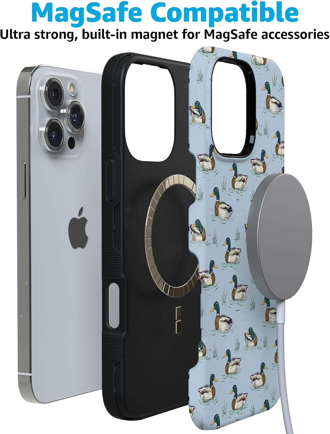 71nKBgsYLL._AC_SL1500_ Casely iPhone 16 Pro Max Case | Blue Mallard & Co. | The Boyfriend Collection | Bold Protective Design | Compatible with MagSafe