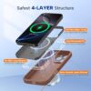 Miracase Magnetic for iPhone 16 Pro Max Case, [Soft Anti-Scratch Microfiber Lining], Compatible with MagSafe, Liquid Silicone Case Shockproof Drop Protection Phone Case for 16 ProMax,Chocolate