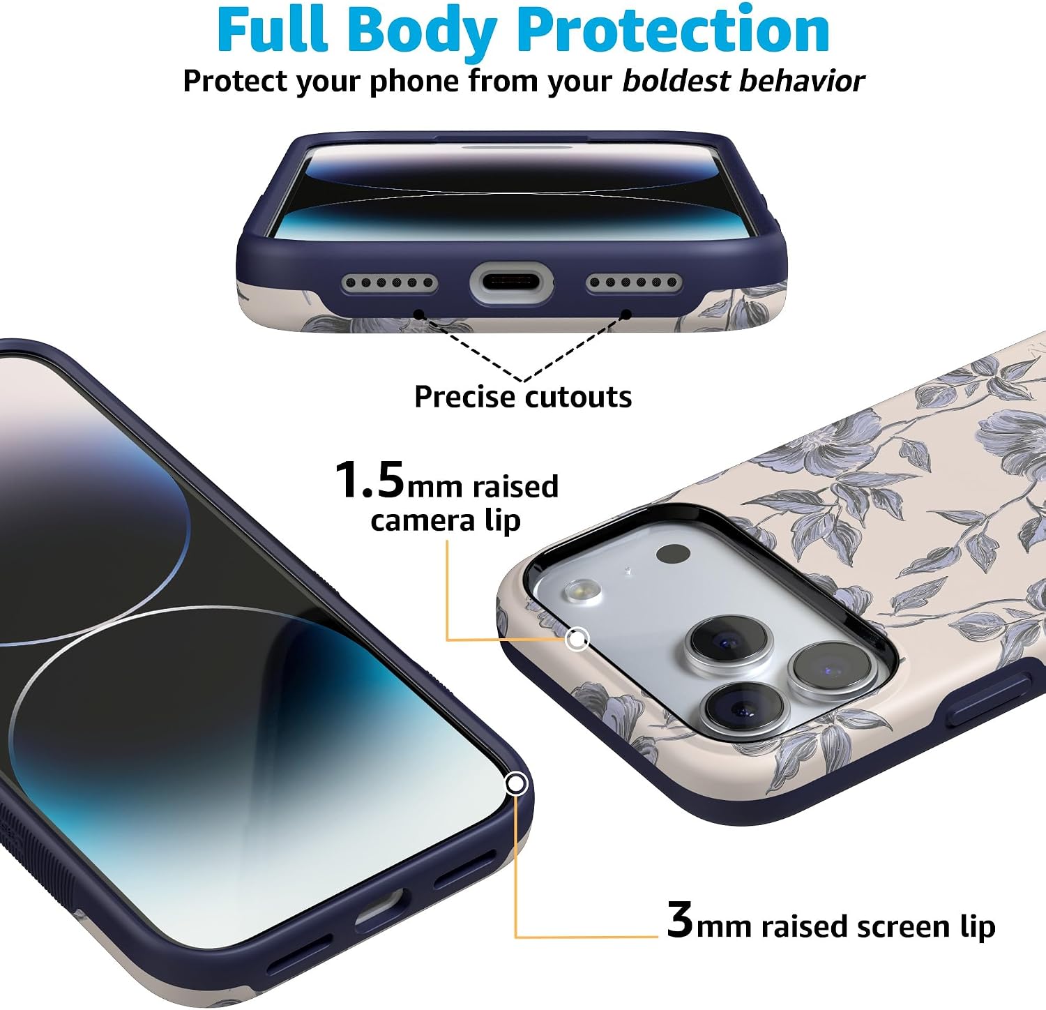 71ntymWGN-L._AC_SL1500_ Casely iPhone 17 Pro Max Case | Ink & Iris | Vintage Floral | Bold Protective Design | Compatible with MagSafe