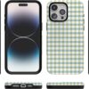 71nuayOM3oL._AC_SL1500_ Casely iPhone 15 Pro Case | Pastel Picnic | Blue & Green Gingham | Bold Protective Design | Compatible with MagSafe