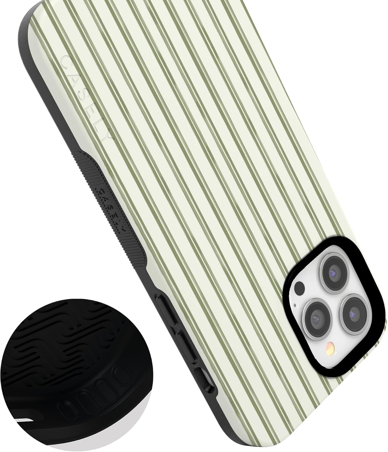 71o0VJD1cWL._AC_SL1500_ Casely iPhone 13 Pro Max Case | Linen Stripe | The Boyfriend Collection | Bold Protective Design | Compatible with MagSafe