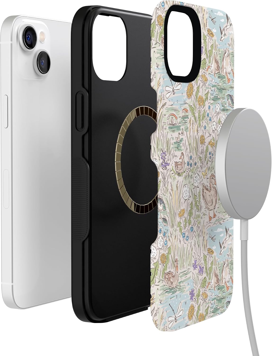 71o1mtdSsFL._AC_SL1500_ Casely iPhone 14 Plus Case | The Waddle Path | Duck Pond | Bold Protective Design | Compatible with MagSafe