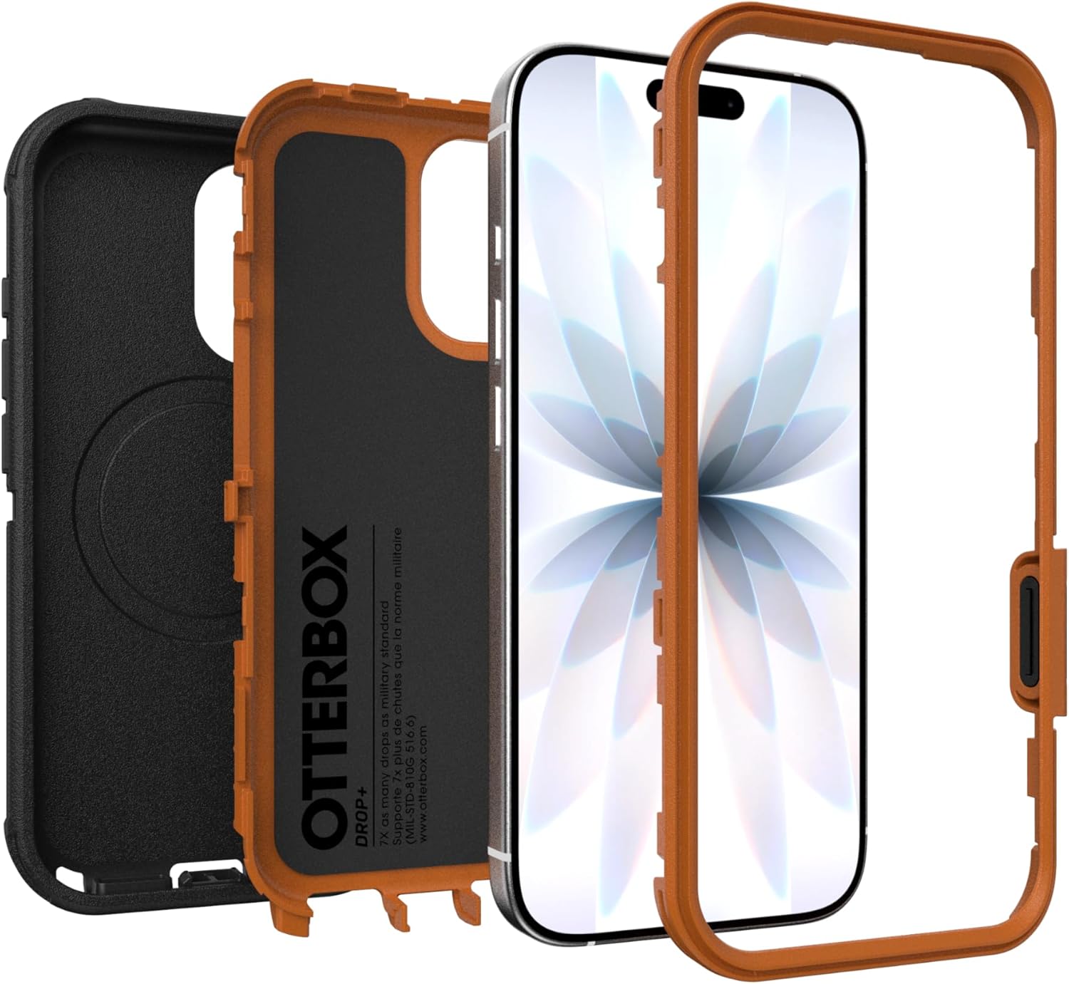 71oP5gC0jPL._AC_SL1500_ OtterBox iPhone 17 (Only) - Defender Series Case - Black Chateau (Black & Orange) - Snaps on MagSafe - Tough - Rugged & Durable