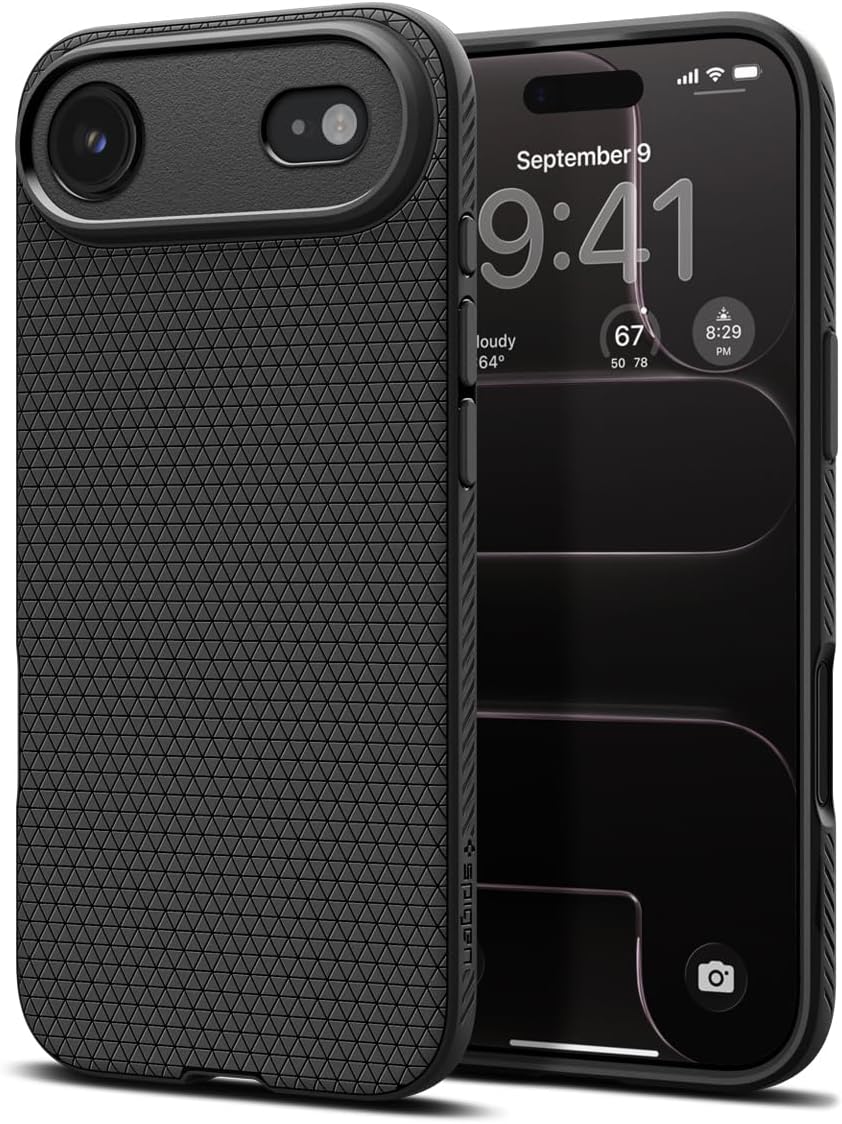 Spigen for iPhone Air Case, Liquid Air [TPU Covered Camera Control] [No Magnet Ring] [Military-Grade Protection] - Matte Black