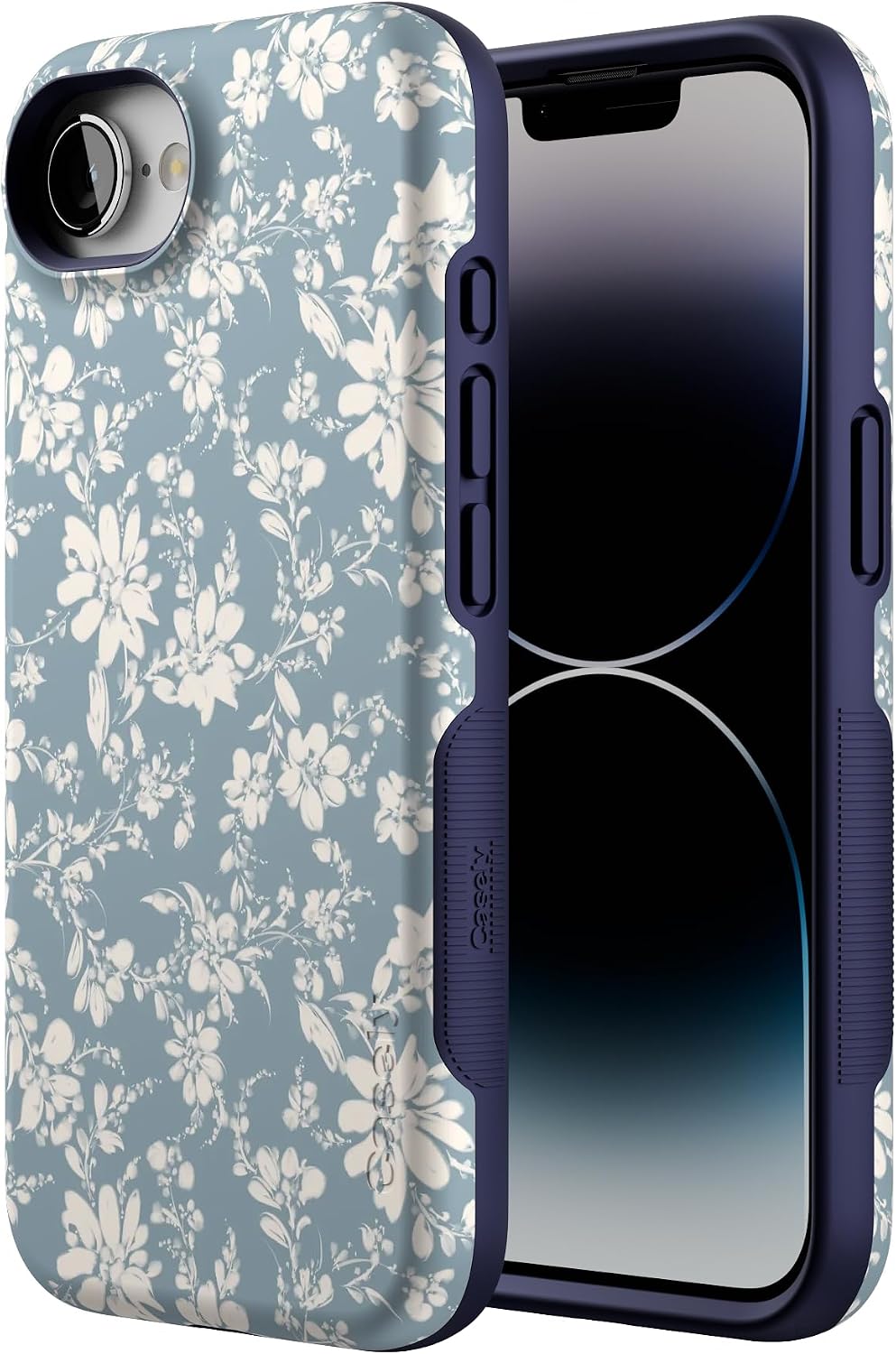 71pj7dz2fxL._AC_SL1500_ Casely iPhone 16e Case | Afternoon Tea | Blue Floral | Bold Protective Design | Compatible with MagSafe