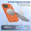 Miracase Magnetic for iPhone 13 Pro Max Case, [Soft Anti-Scratch Microfiber Lining], Compatible with MagSafe, Liquid Silicone Shockproof Drop Protection Phone Case for 13 Pro Max, Orange