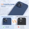 Miracase Designed for iPhone 14 Pro Case, [Upgraded Camera Protection], Shockproof Liquid Silicone Rubber Phone Case Cover for 14 Pro 6.1 inch, Dark Blue