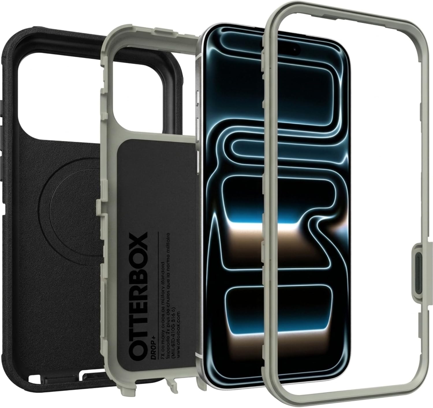 71qaF-jD67L._AC_SL1500_ OtterBox iPhone 17 Pro Max (Only) - Defender Series Case - Graphite Shadow (Black & Grey) - Snaps on MagSafe - Tough - Rugged & Durable