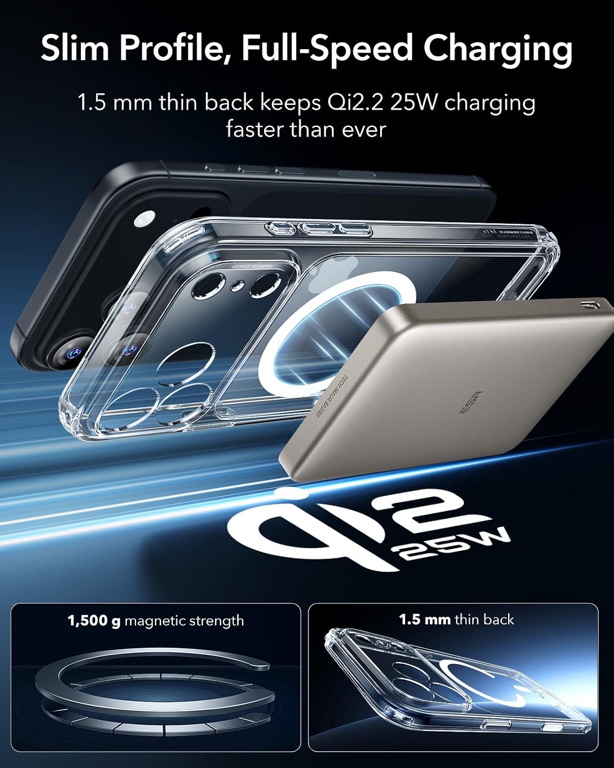 ESR for iPhone 17 Pro Case, Camera Control Cover, Compatible with MagSafe, Shockproof Military-Grade Protection, Magnetic Phone Case for iPhone 17 Pro, Classic Hybrid Case, Clear