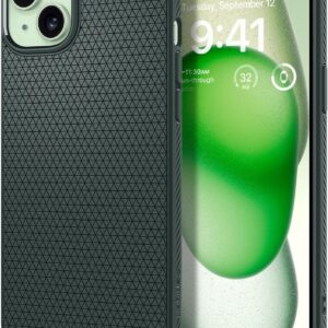 Spigen Liquid Air Designed for iPhone 15 Case (2023) [Military-Grade Protection] - Abyss Green