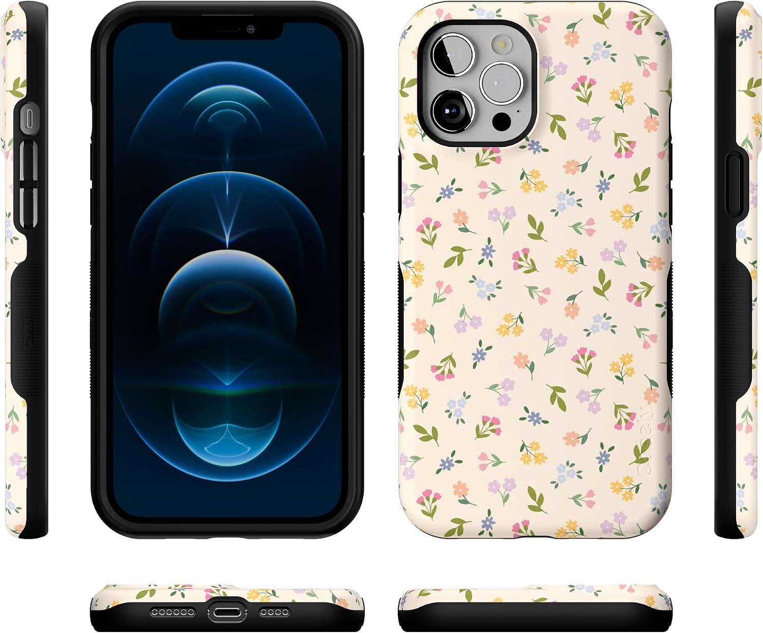 71qniwOEdAL._AC_SL1500_ Casely iPhone 12 Pro Max Case | Ditsy Floral | Tiny Flowers | Bold Protective Design | Compatible with MagSafe