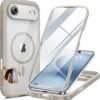 Miracase Magnetic for iPhone Air Case 6.5" [Compatible with MagSafe] Full-Body Phone Case with Built-in Glass Screen Protector & Camera Control,Drop Proof iPhone 17 Air Case Cover, Grey Titanium