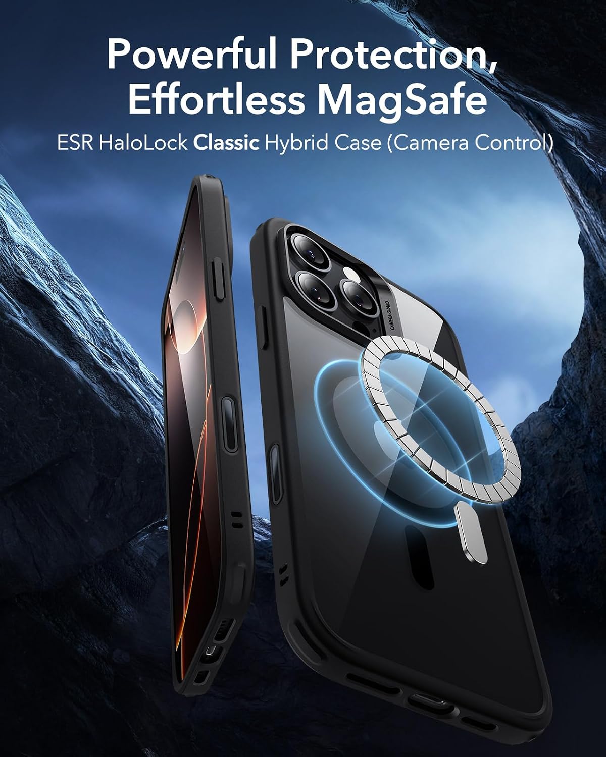 71r5lNIAMIL._AC_SL1500_ ESR for iPhone 16 Pro Case, Camera Control Cover, Compatible with MagSafe, Shockproof Military-Grade Protection, Magnetic Phone Case for iPhone 16 Pro, Classic Hybrid Case, Clear Black