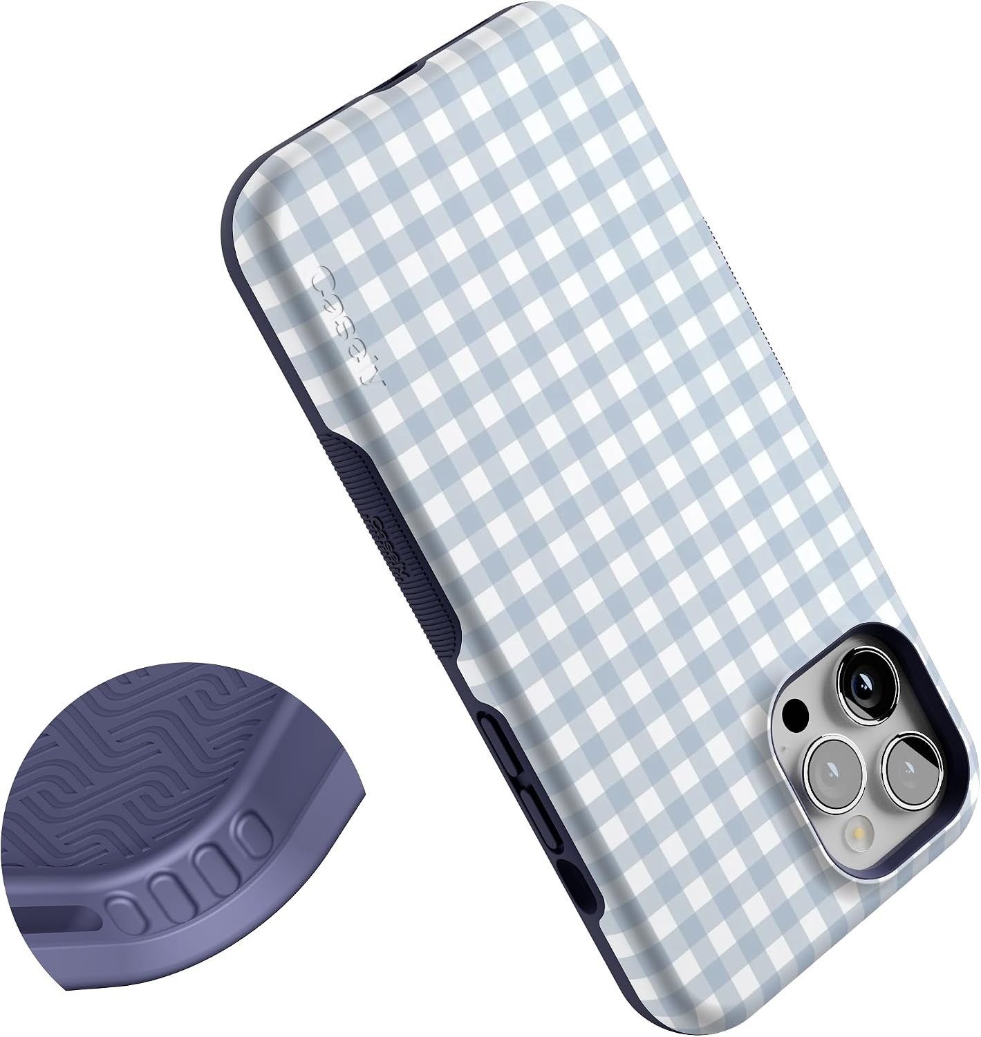 71rHWoJNwvL._AC_SL1500_ Casely iPhone 12 Pro Max Case | Pastel Picnic | Blue Gingham | Bold Protective Design | Compatible with MagSafe