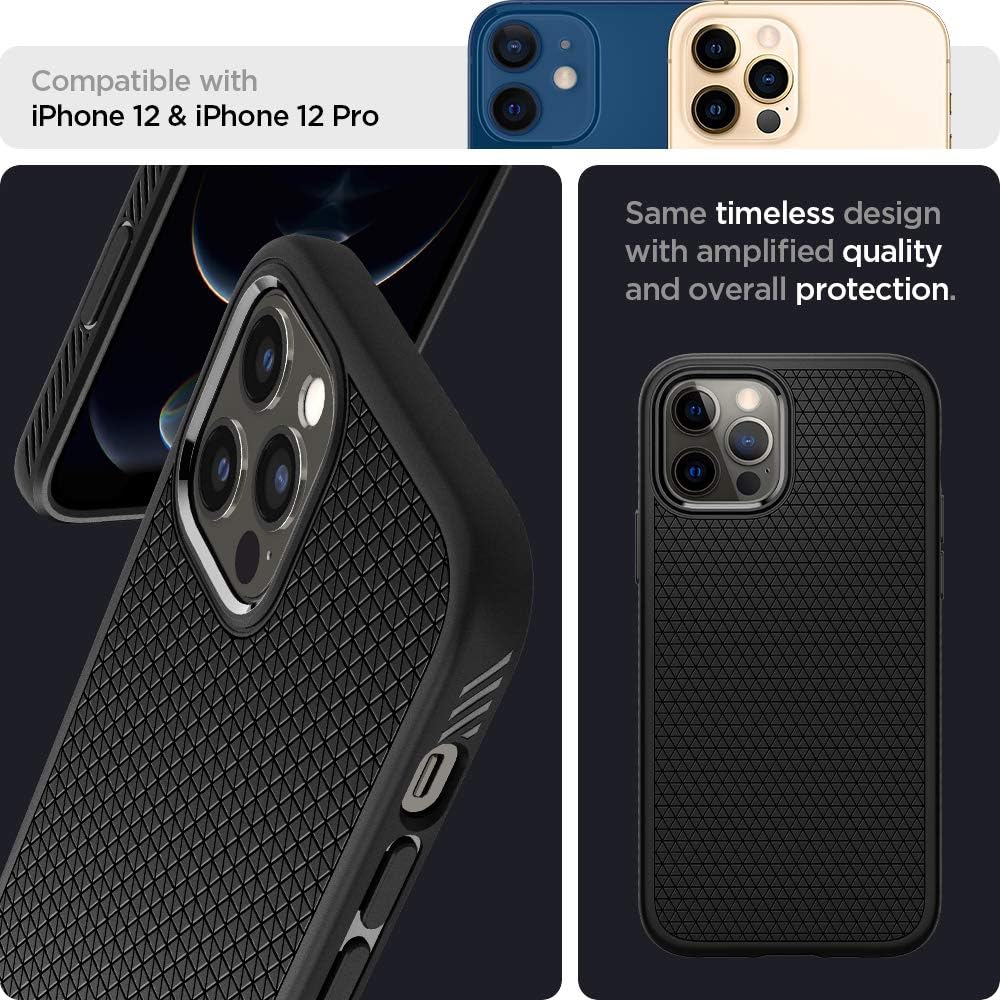 71rX7-ScFQL._AC_SL1000_ Spigen for iPhone 12 Pro Case, Liquid Air Case for iPhone 12 & 12 Pro - Matte Black