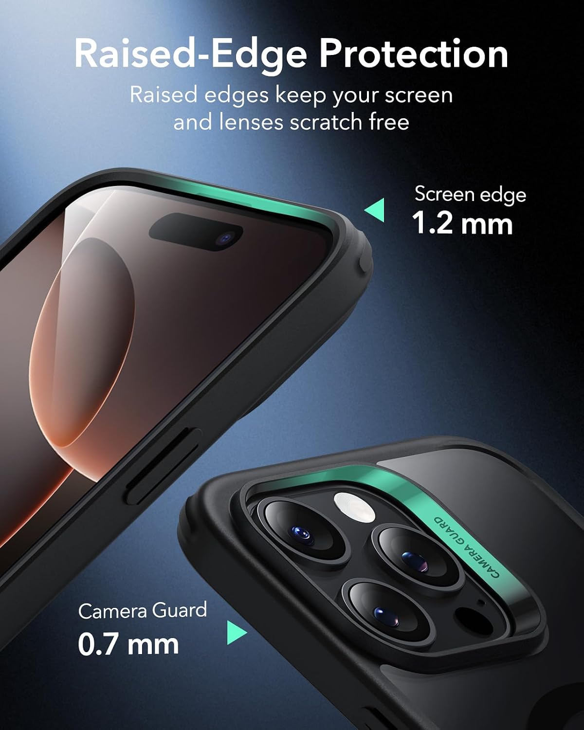 71rf8GasO9L._AC_SL1500_ ESR for iPhone 16 Pro Case, Camera Control Cover, Compatible with MagSafe, Shockproof Military-Grade Protection, Magnetic Phone Case for iPhone 16 Pro, Classic Hybrid Case, Clear Black