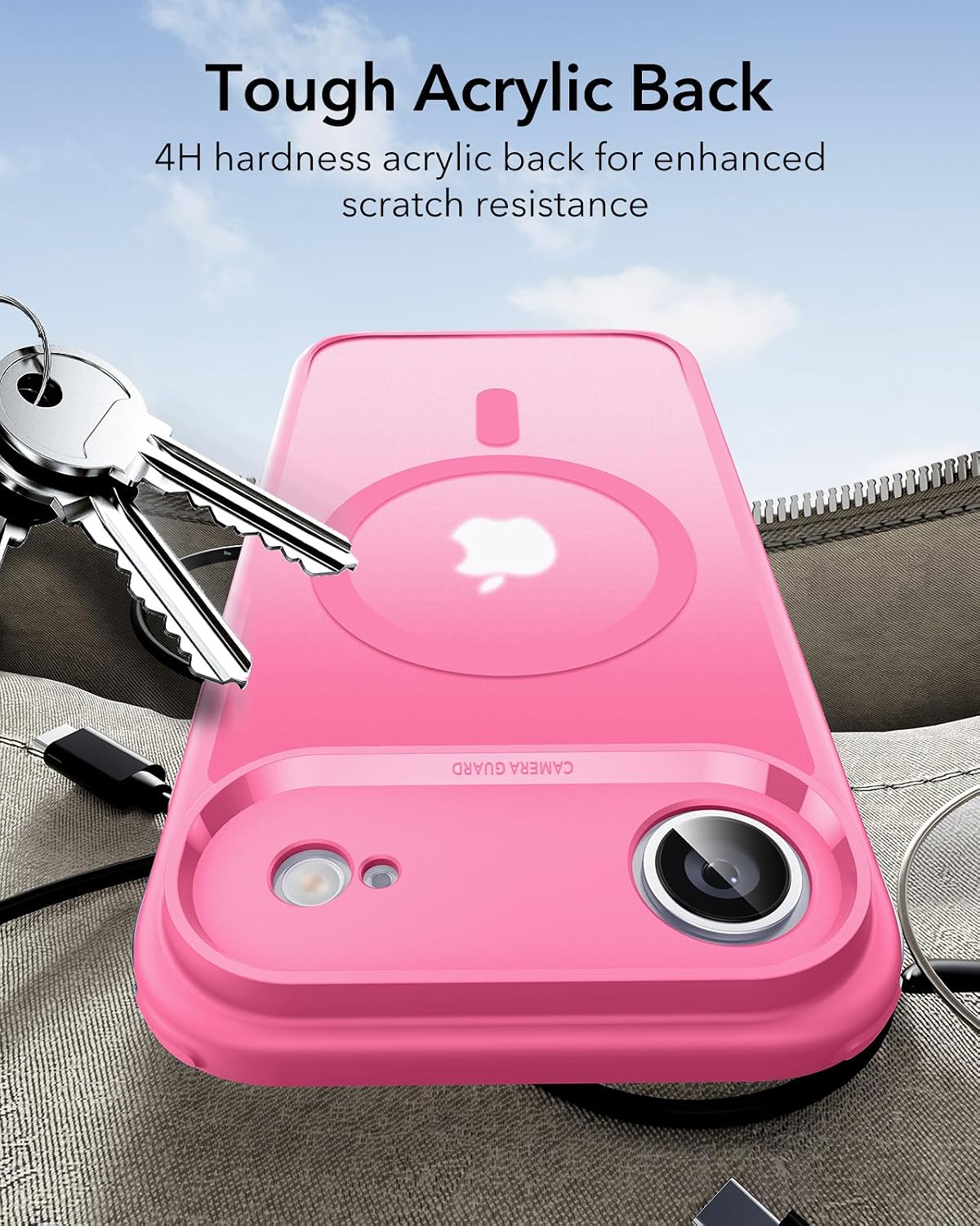 ESR for iPhone Air Case, Camera Control Cover, Compatible with MagSafe, Shockproof Military-Grade Protection, Magnetic Phone Case for iPhone Air, Classic Hybrid Case, Frosted Pink