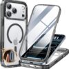 Miracase Magnetic for iPhone 17 Pro Case 6.3" [Compatible with MagSafe] Full-Body Phone Case with Built-in Glass Screen Protector & Camera Control,Drop Proof iPhone 17 Pro Cover, Clear Black