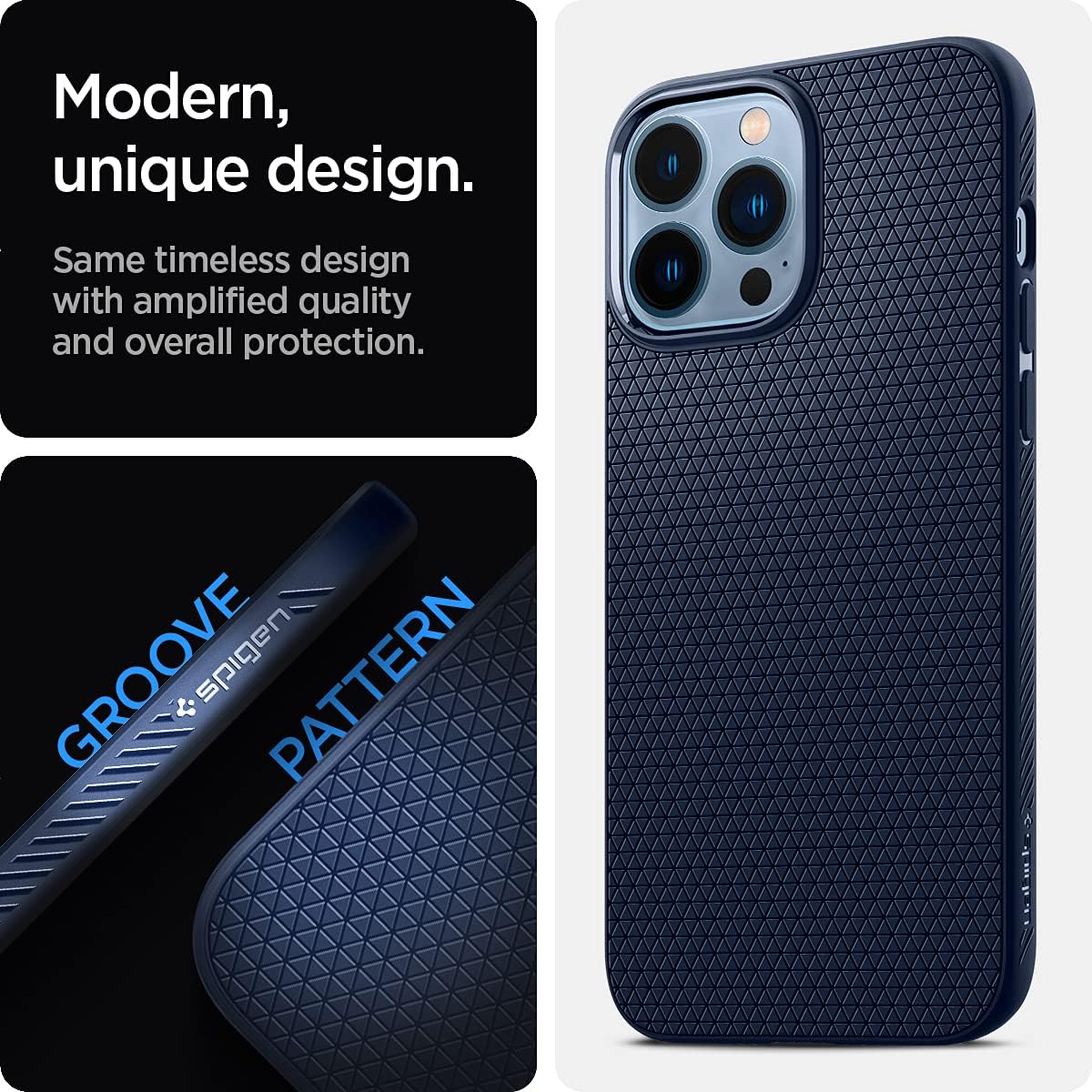 71sAjo-jsL._AC_SL1200_ Spigen Liquid Air Designed for iPhone 13 Pro Case (2021) - Navy Blue