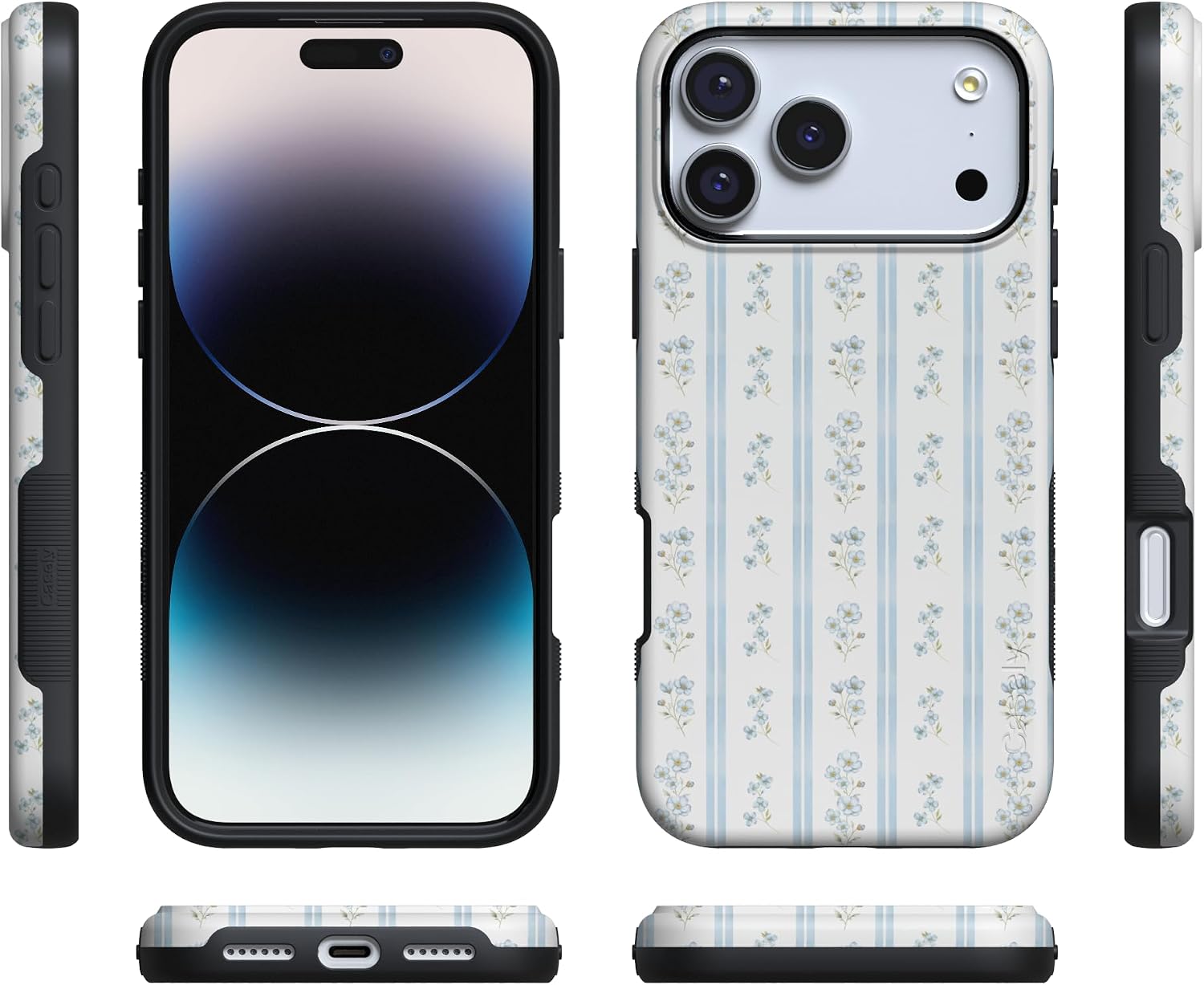 71sdmfWcyFL._AC_SL1500_ Casely iPhone 17 Pro Max Case | Cottage Stripe | Blue Floral | Bold Protective Design | Compatible with MagSafe