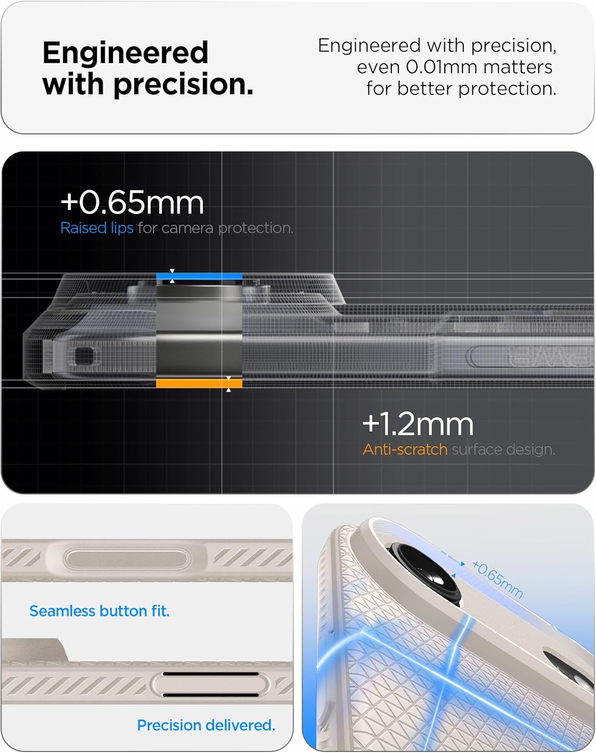Spigen for iPhone Air Case, Liquid Air [TPU Covered Camera Control] [No Magnet Ring] [Military-Grade Protection] - Natural Titanium