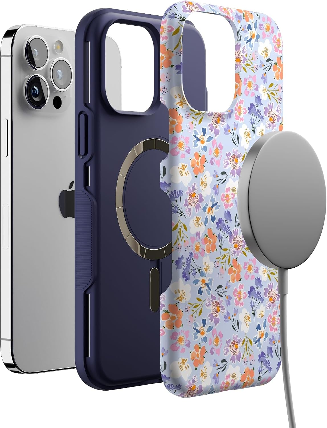 71tcbd9Cl8L._AC_SL1500_ Casely iPhone 13 Pro Case | Poppy Meadows | Pastel Floral | Bold Protective Design | Compatible with MagSafe