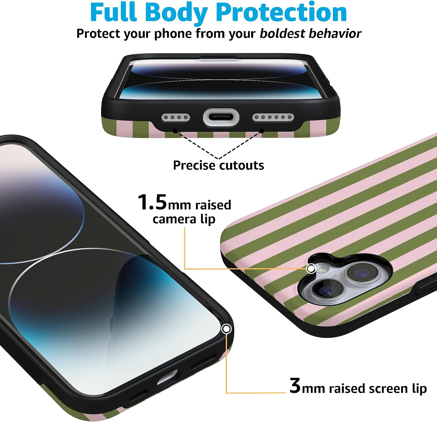 71uEsHW19AL._AC_SL1500_ Casely iPhone 16 Case | Summer Stripes | Sunday Best | Bold Protective Design | Compatible with MagSafe