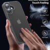 Eastinbox for iPhone 16 Case [16FT Military Grade Shockproof], Anti-Slip Anti-Scratch, Slim Translucent Frosted Matte Protective Cover, i Phone 16 Phone Case 6.1", Gray