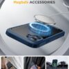 Miracase Magnetic for iPhone 16 Plus Case Full-Body Phone with Built-in Glass Screen Protector, [Compatible with MagSafe] Military Drop Proof 16 Plus Cover Bumper, Storm Blue