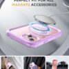 Miracase Magnetic for iPhone 15 Plus Case 6.7'' [Compatible with Magsafe] Full-Body Military Drop Proof 15 Plus Phone Case Cover with Built-in 9H Tempered Glass Screen Protector,Light Purple